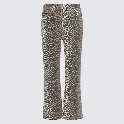 GANNI GANNI LEOPARD COTTON JEANS