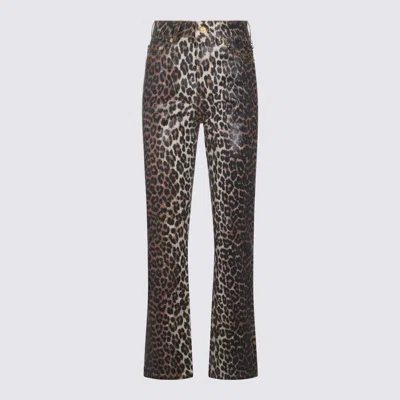 GANNI LEOPARD COTTON JEANS