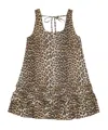 Ganni Brown Leopard Cotton Poplin Mini Dress