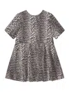 Ganni Leopard Cotton Tweed Mini Dress In Multicolour