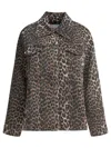 Ganni Leopard Denim Jacket In Animal Print