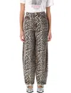 Ganni Stary Barrel Jeans In Leopard