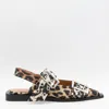 Ganni Leopard Print Slingback Ballets In Animal Print