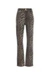 Ganni Printed Stretch Cotton Pant In Animal Print