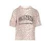 Ganni Women Leopard Wool Mix T-shirt
