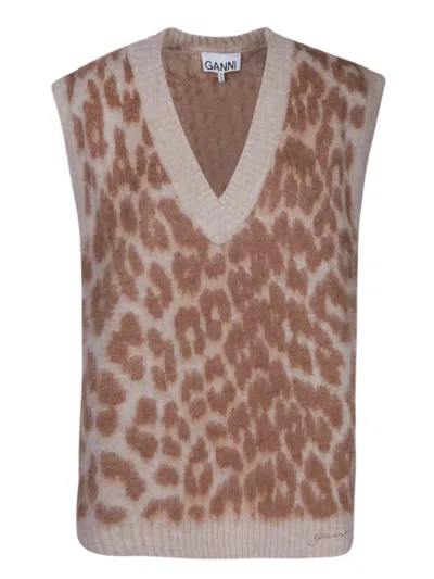 GANNI LEOPARD JACQUARD VEST