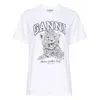 Ganni Basic Jersey Leopard Relaxed T-shirt Leopard In Multi