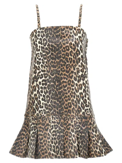 GANNI LEOPARD MINI DRESS