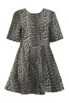 Ganni Leopard-print Minidress In Multicolor