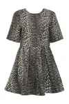 Ganni Leopard-print Minidress In Multicolor