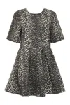 Ganni Leopard-print Minidress In Multicolor