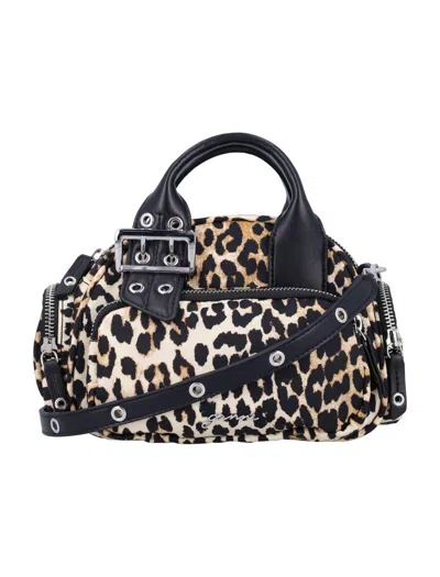 GANNI GANNI LEOPARD MINI POLOCHON BAG