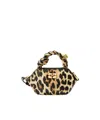 Ganni Leopard Print Bag Charm In Multi