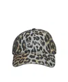 Ganni Leopard Print Baseball Cap In Black