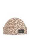 Ganni Women Wool Hat With Leopard Pattern