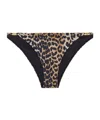 Ganni Recycled Leopard Printed Emblem Mini Briefs In Black