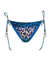 Ganni Leopard-print Bikini Bottoms In Blue