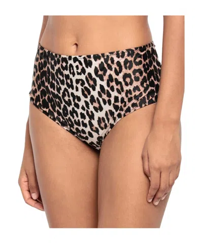 Ganni Leopard Print Bikinis In Nude