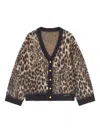 Ganni Leopard-print Button Cardigan In Neutral