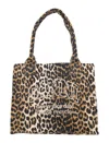 Ganni Leopard-print Canvas Tote Bag In Animal Print