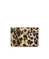 Ganni Leopard Print Card Holder In Multi