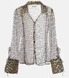 Ganni Leopard-print Chiffon Shirt In Multicoloured