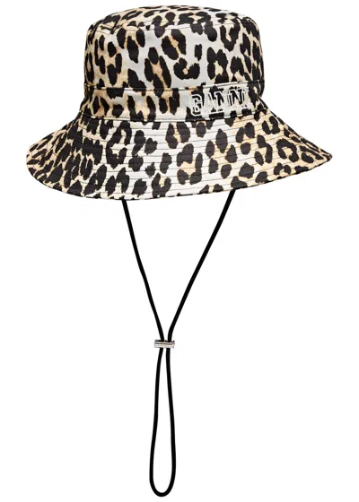 Ganni Leopard-print Cotton Bucket Hat