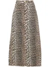 Ganni + Net Sustain Leopard-print Organic Denim Maxi Skirt In Leopard Print