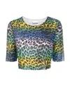 Ganni Multicolor Leopard Long Sleeve T-shirt In Multicolor