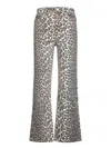 Ganni High-waisted Flared Trousers With Bold Leopard Print In Brown