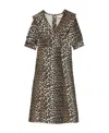 Ganni Women Leopard-print Midi Dress In Multicolor