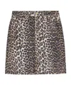 Ganni Leopard-print Strapless Organic-cotton Top In Black