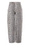 Ganni Women's Leopard Print Denim Stary Jeans