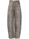 Ganni Leopard Print Straight-leg Jeans In Multicolor