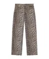 Ganni Leopard Print Straight-leg Jeans In Nude