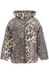 Ganni Leopard Print Down In Brown