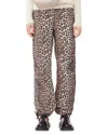 Ganni Washed Cotton Canvas Drawstring Pants In Almond Milk In Almond Milk
