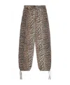 Ganni Washed Cotton Canvas Drawstring Pants In Almond Milk In Nude