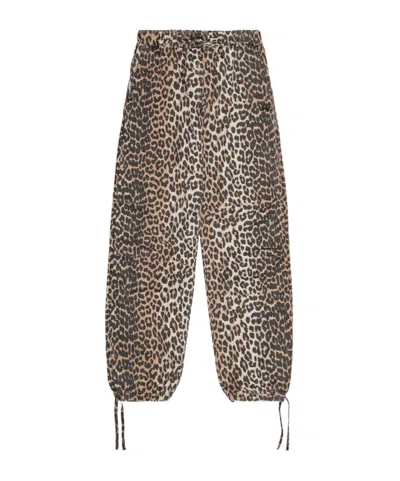 GANNI GANNI ANIMAL PRINT TROUSERS