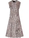 Ganni Leopard Sequined Maxi Dress In White
