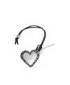 Ganni Heart-shaped Mirror With Leopard Print In Black