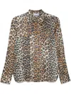 Ganni Shirt With Animalier Print In Brown