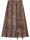 Ganni Leopard Printed Elasticated Maxi Skirt In Brown