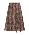 Ganni Leopard Printed Elasticated Maxi Skirt In Brown