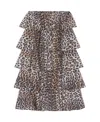 Ganni Leopard-print High-waist Skirt In Gray