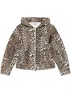 Ganni Leopard-print Hoodie In Brown