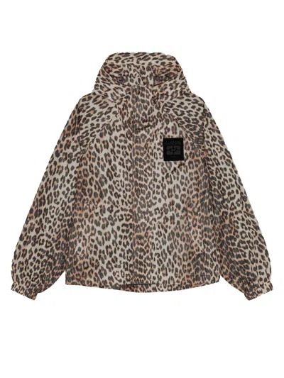 Ganni Leopard Print Jacket In Animal Print