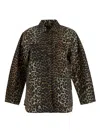 Ganni Beige & Black Leopard Jacket In Animal Print