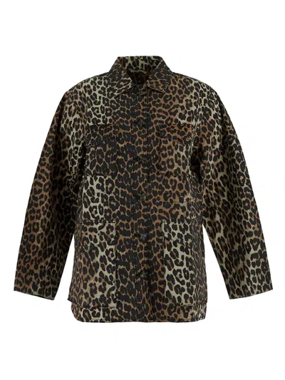 Ganni Leopard-print Jacket In Animal Print