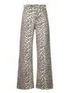 Ganni Leopard Print Flared Jeans In Multi